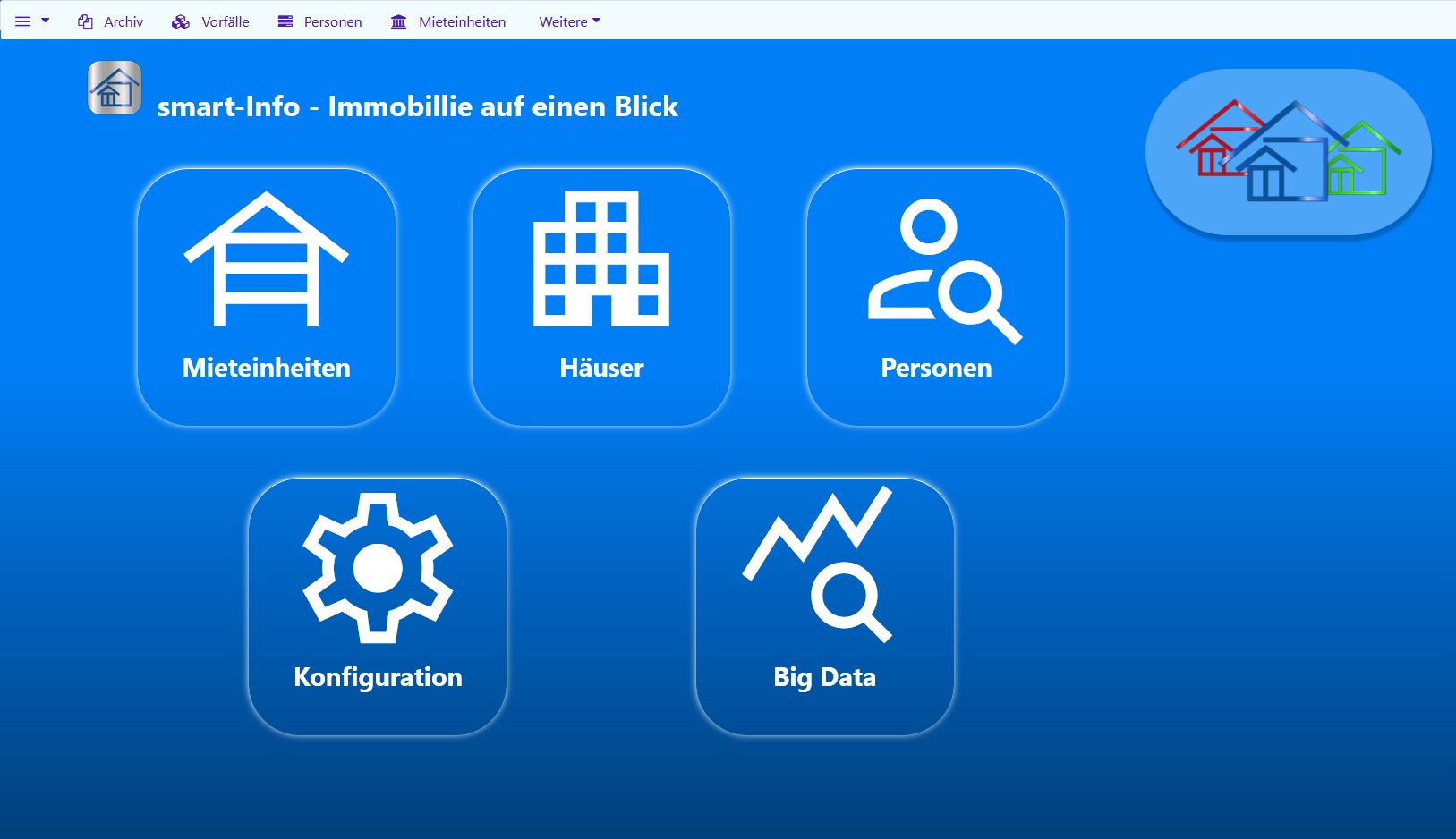 view of the menu of smart-Info, Ansicht des Menüs von smart-Info